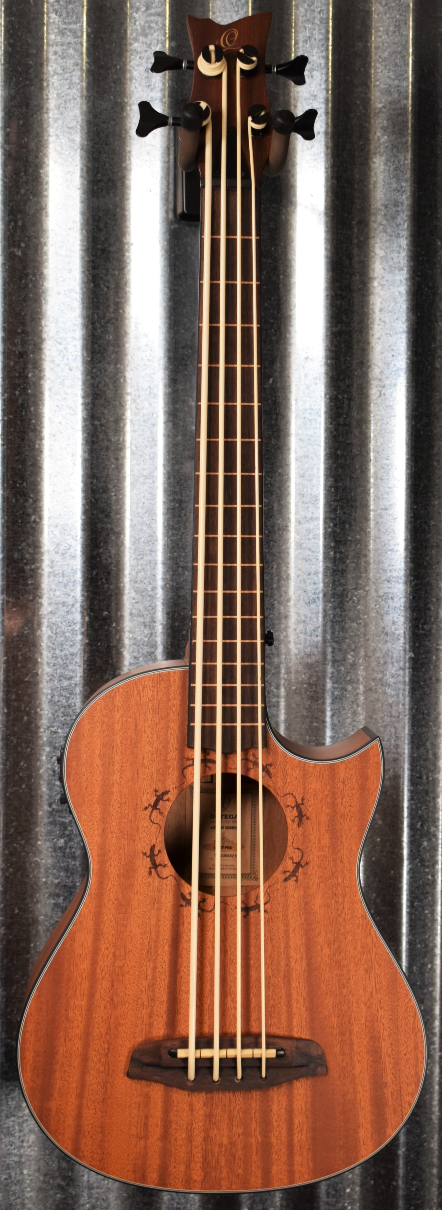Ortega Lizzy Pro Acoustic Electric Lined Fretless Ukulele U Bass & Bag #8210