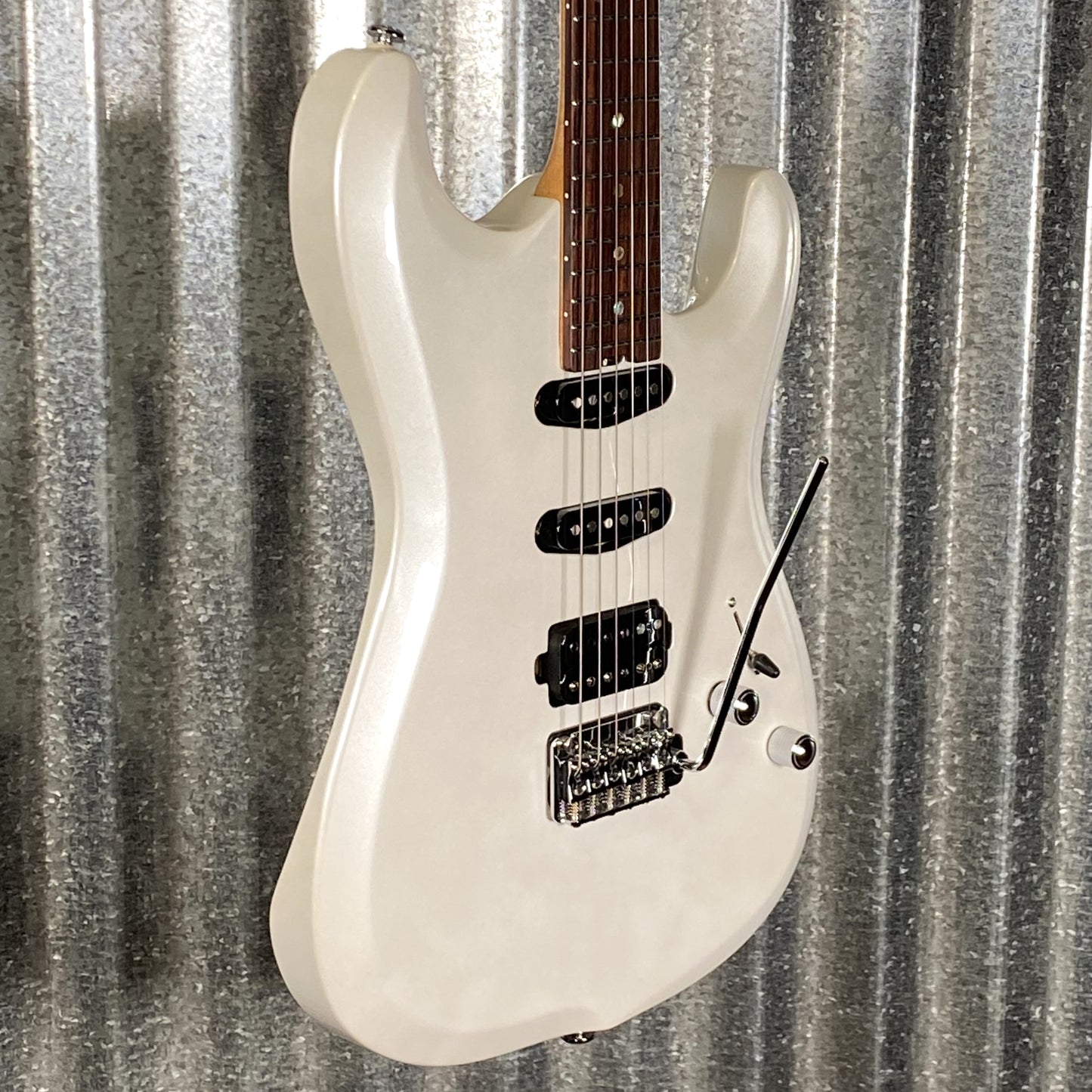 Musi Capricorn Fusion HSS Superstrat Pearl White Guitar #0141