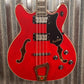 Hagstrom VIKB-WCT Viking 4 String Semi Hollow Short Scale Bass Wild Cherry Transparent #0622