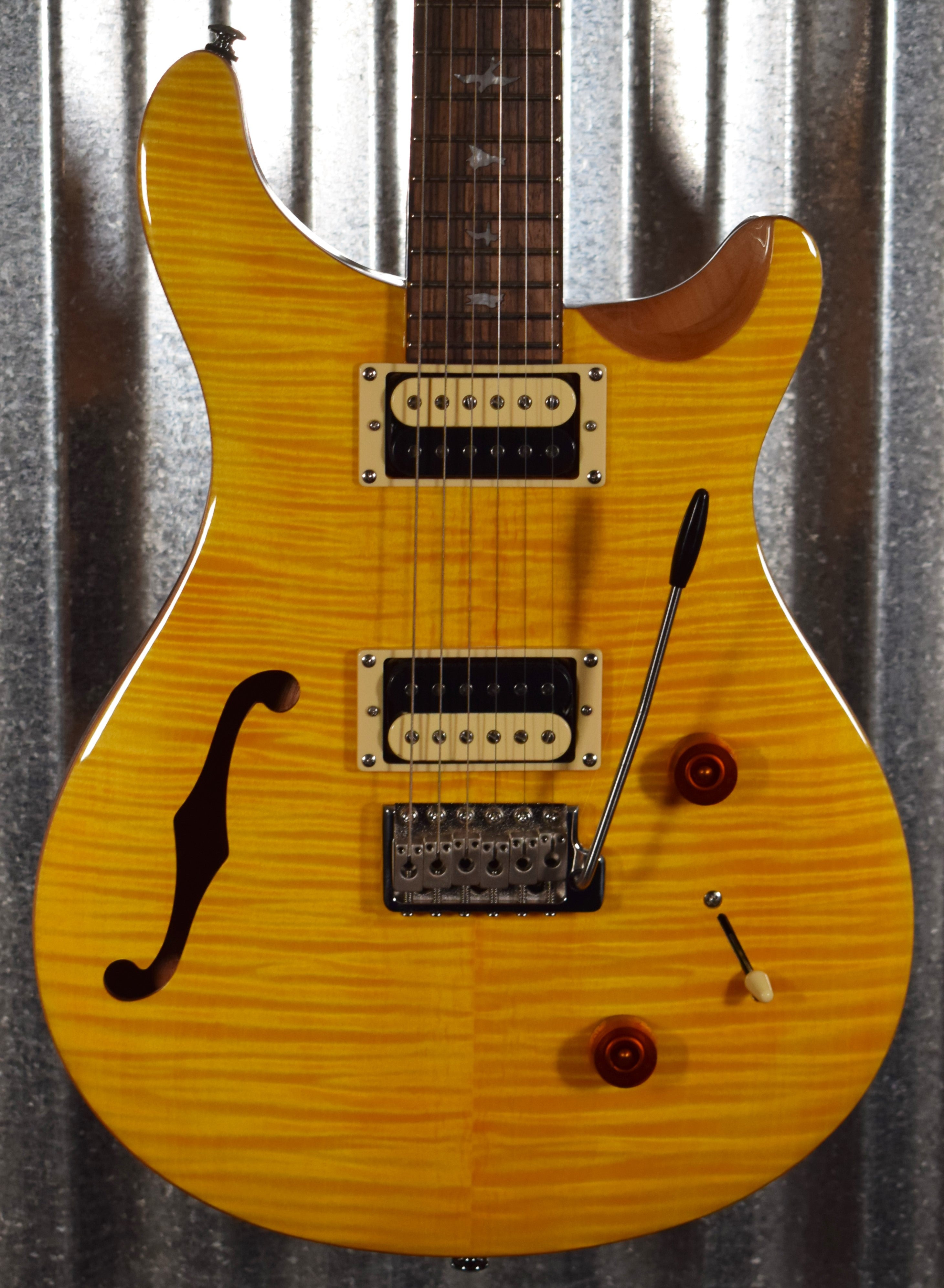 PRS Paul Reed Smith SE Custom 22 Semi Hollow Santana Yellow Guitar