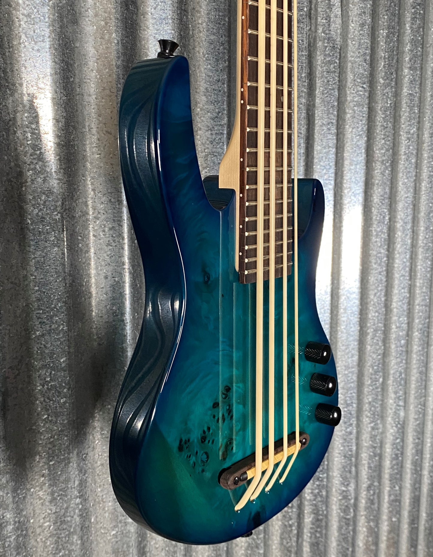 Smiger EUB-02B Burl Top Aquaburst Electric Ukulele Bass #0002