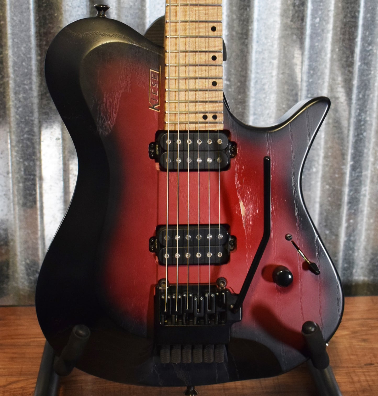 Kiesel Guitars Z6X Zeus Blood Red Blackburst Headless Guitar & Bag #7123 Used