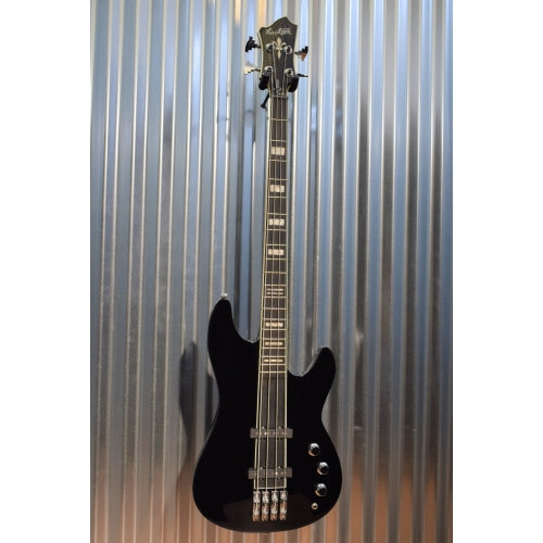 Hagstrom SUSWEB-BLK Super Swede Bass Gloss Back Bass Guitar & Case Demo #0230