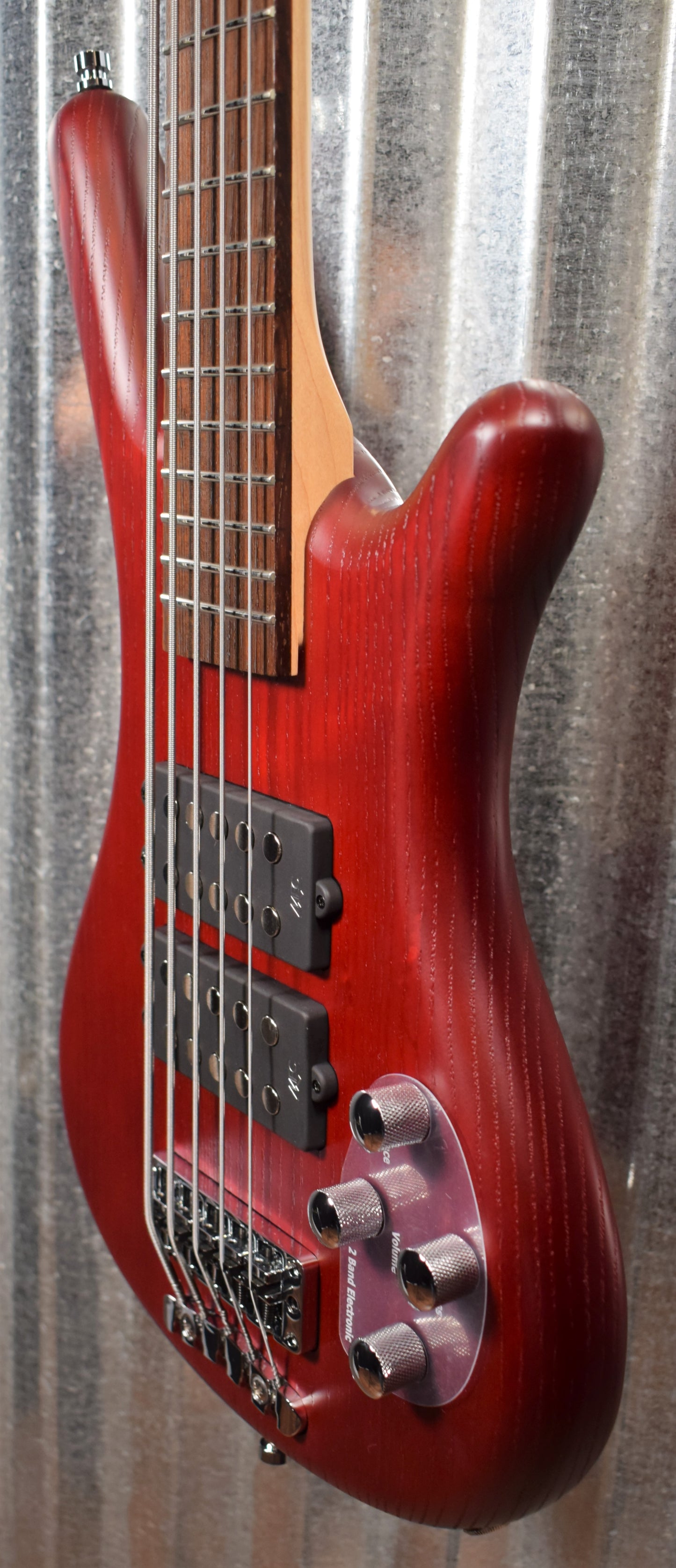 Warwick Rockbass Corvette $$ Double Buck Burgundy 5 String Bass & Bag #0218