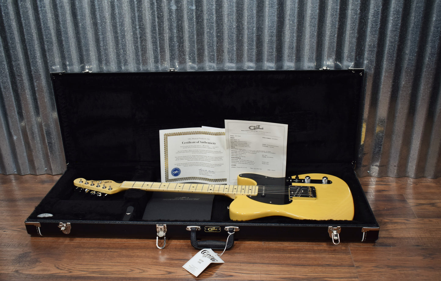 G&L USA  ASAT Classic Butterscotch Blonde Pine Maple Satin Neck Guitar & Case #5216