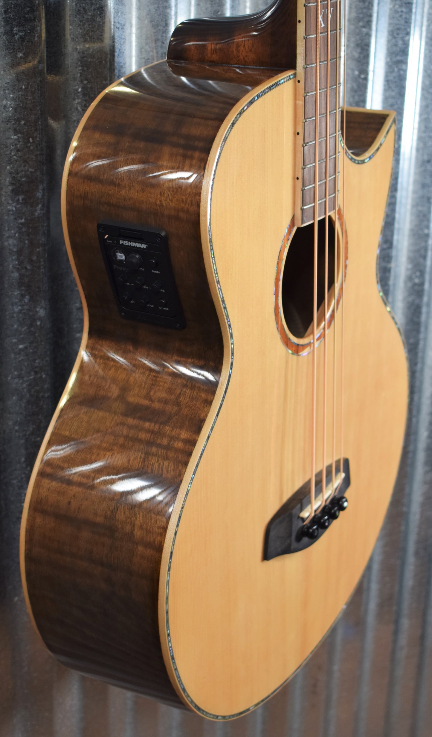 Ortega Guitars Ken Taylor KTSM-4 Four String Acoustic Electric Bass & Bag #3701
