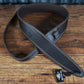 LM Products CLUB-BR Leather Double Stiched Guitar Strap Dark Brown
