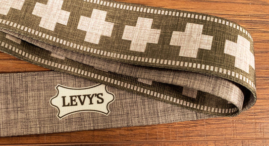 Levy's MP2SLD-007 2" Polyester Sublimation Guitar Strap Plus Green