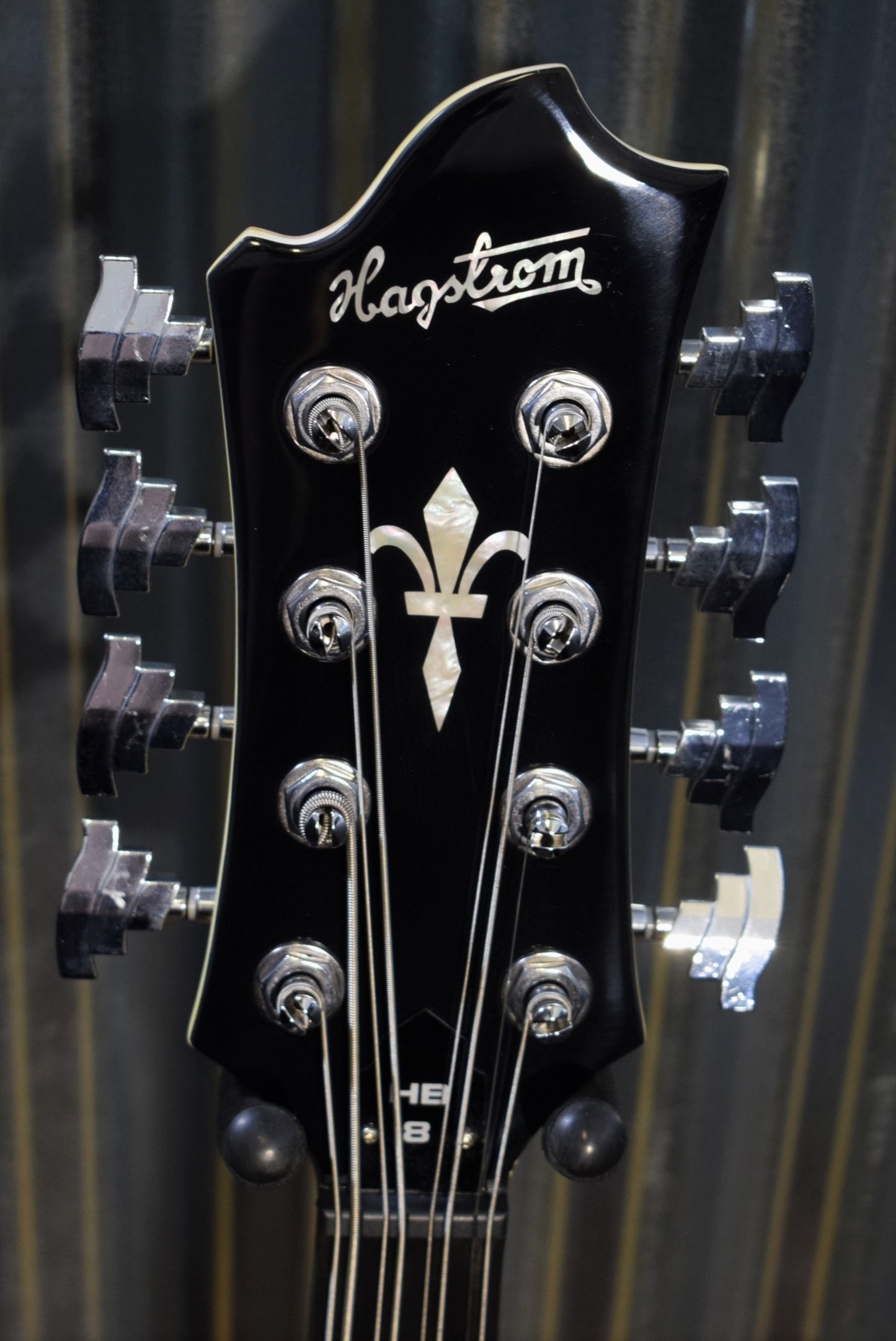 Hagstrom HB-8 Wild Cherry Transparent Eight String Bass Guitar HB-8-WCT & Case #1001
