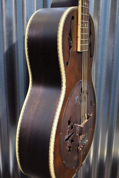 Washburn R360K Distressed Bronze Parlor Resonator Acoustic Guitar & Case #132