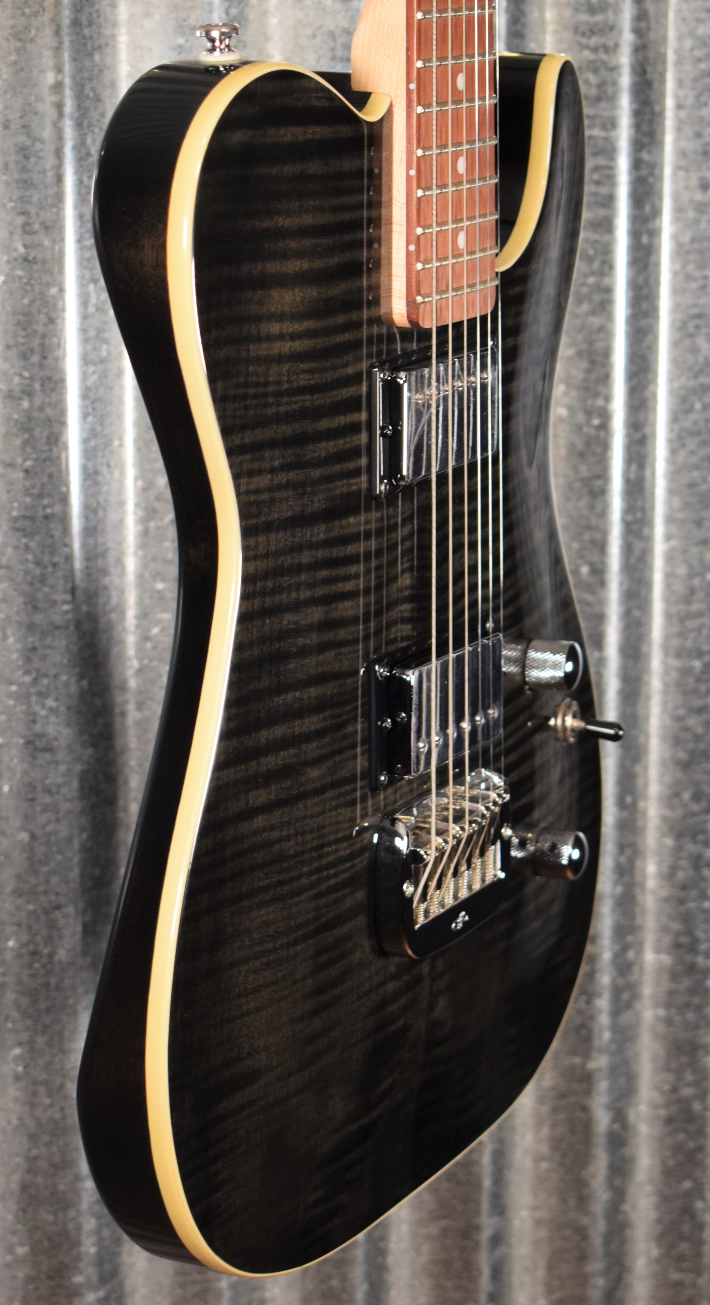 G&L Tribute ASAT Deluxe Carved Top Trans Black Guitar #4905 Demo