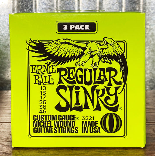 Ernie Ball Regular Slinky 10-46 Electric Guitar String Set 3 Pack