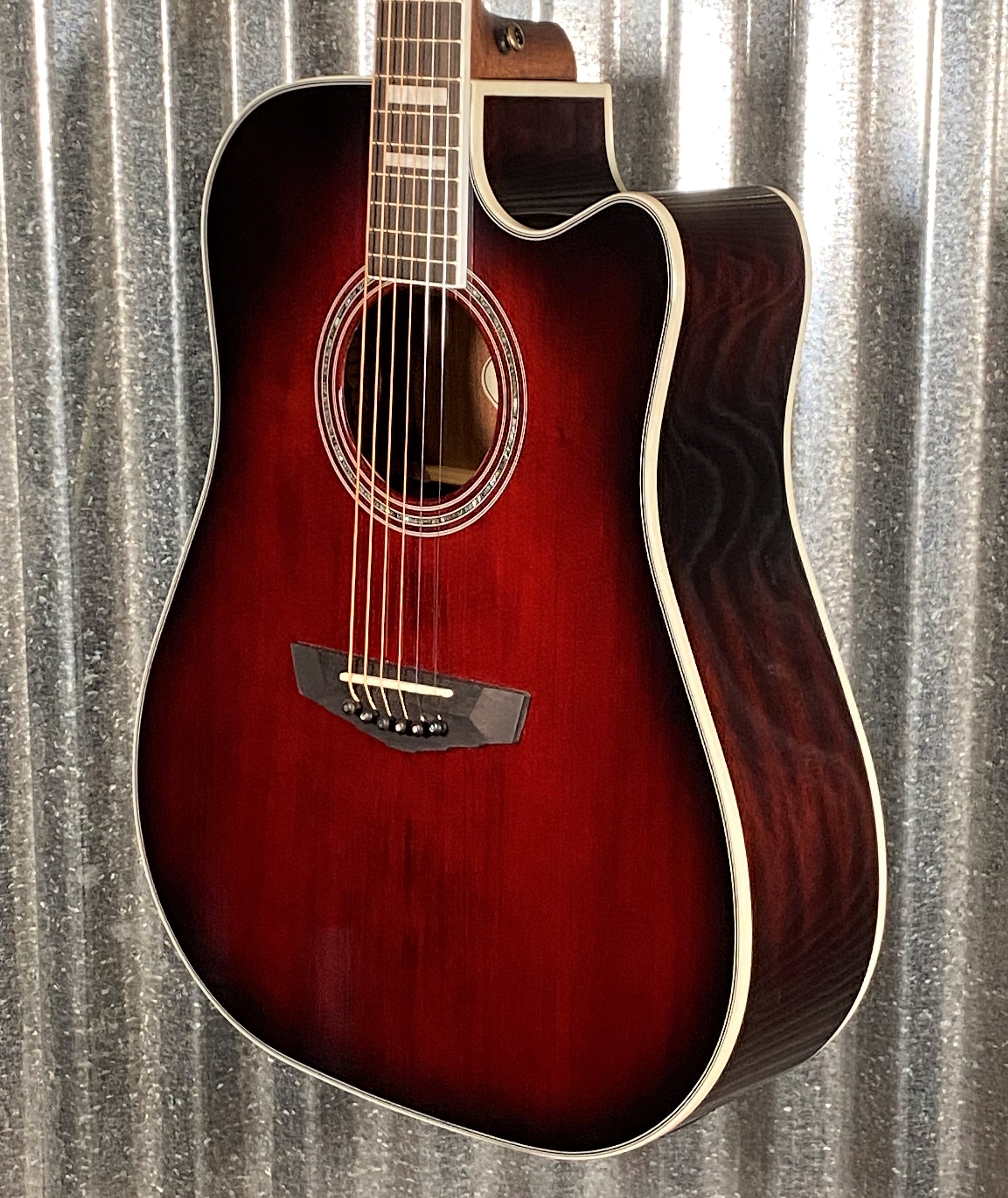 D'Angelico Premier Bowery Dreadnought CE Trans Black Cherry Acoustic  Electric Guitar #2025