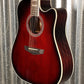 D'Angelico Premier Bowery Dreadnought CE Trans Black Cherry Acoustic Electric Guitar #2025