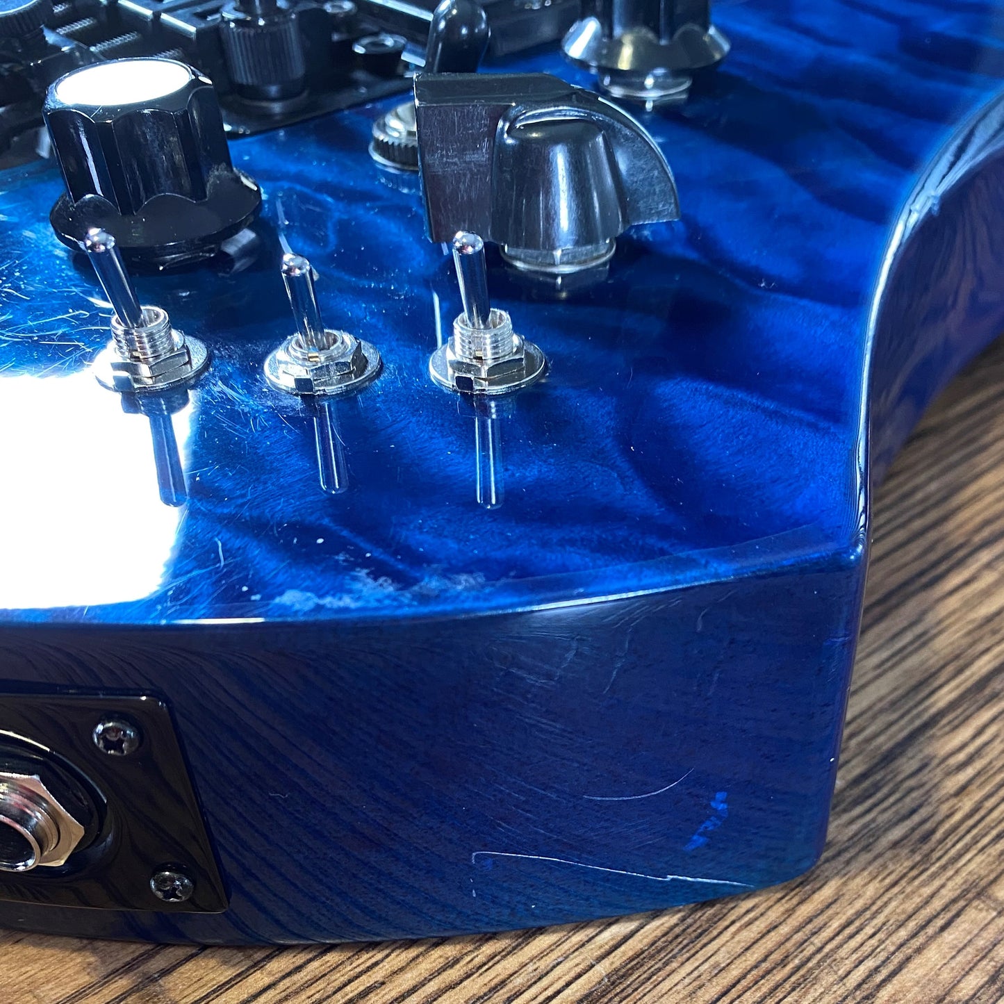 BC Rich Mockingbird ST Korea Trans Blue Quilt Flame Maple Guitar #0041 Used