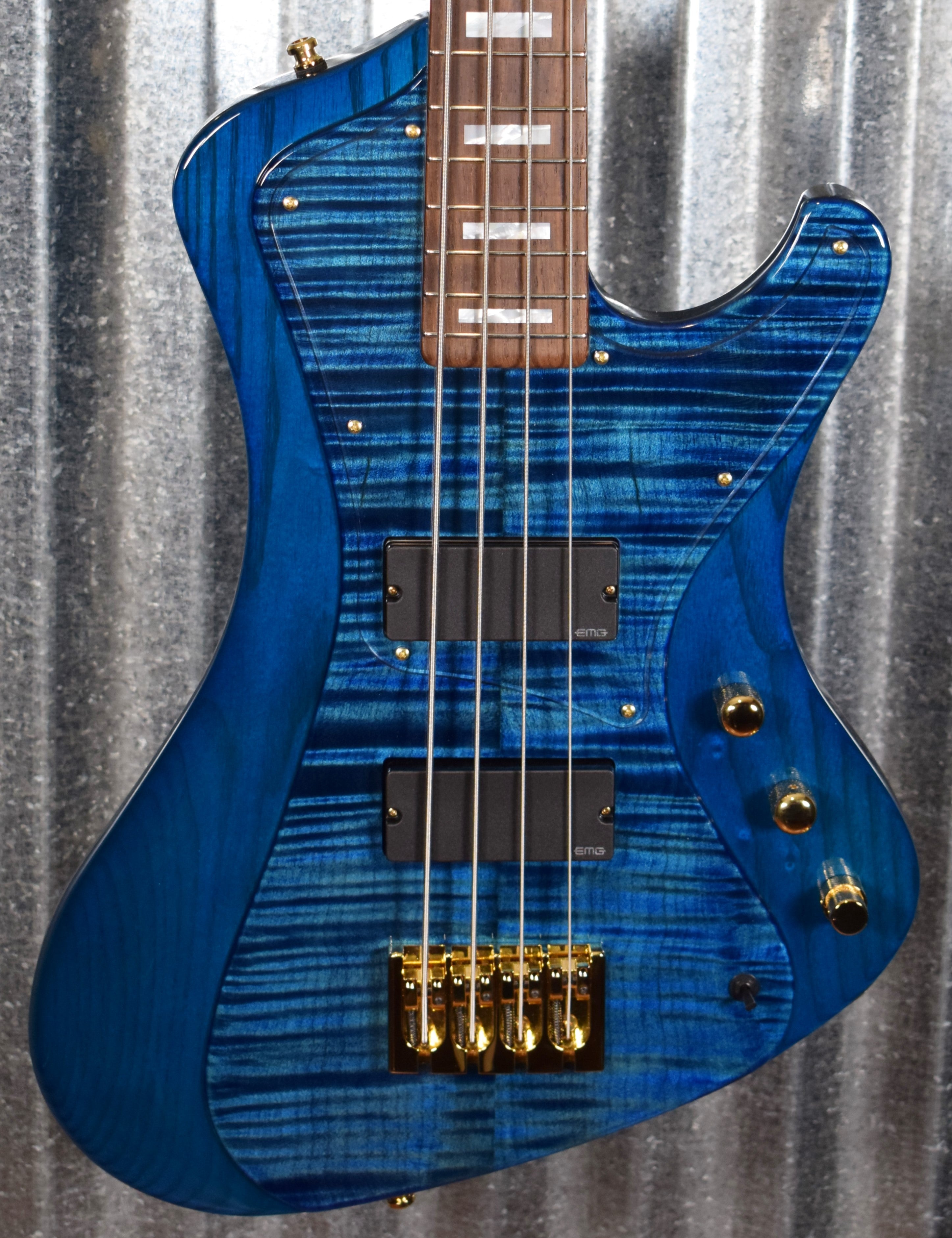 ESP Custom Shop Japan Stream Custom Flame Maple Marine Blue 4 String B