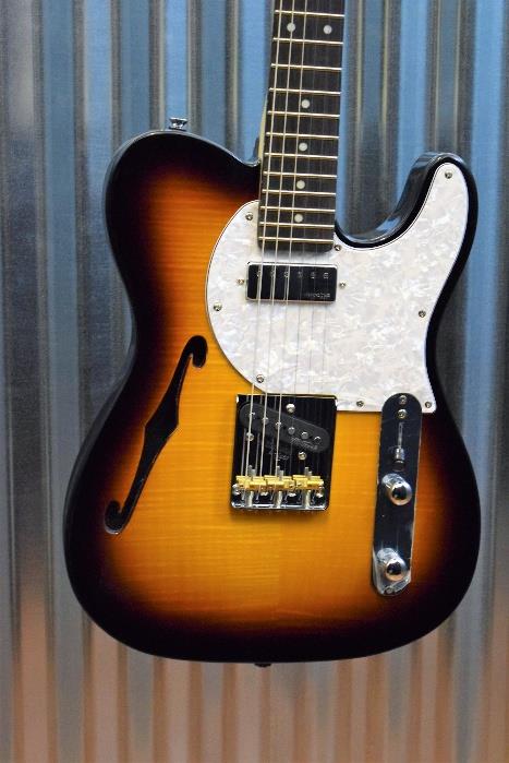 Vintage Custom Spec TL V72FTB Flamed Tobacco Burst Wilkinson Guitar & Case #0795