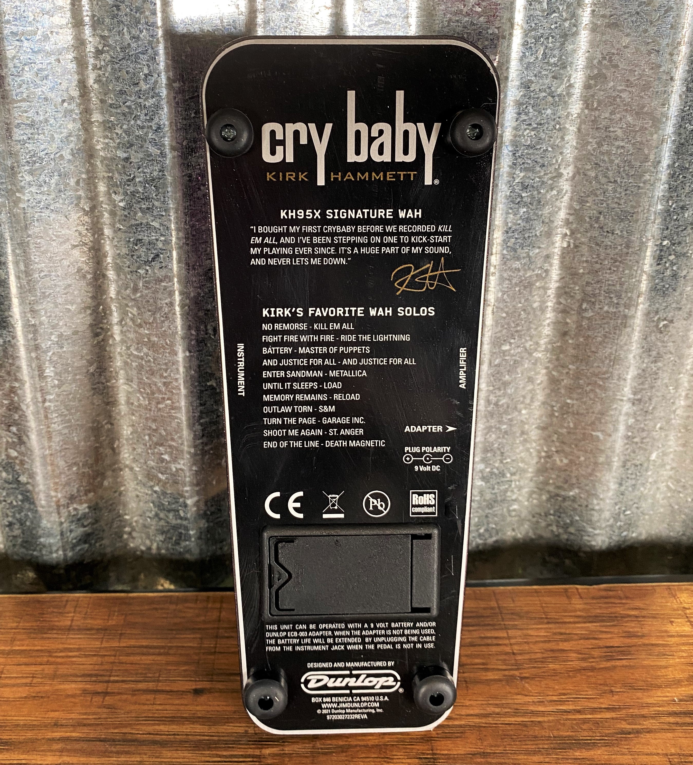 Dunlop Kirk Hammett Collection Cry Baby Wah Guitar Pedal