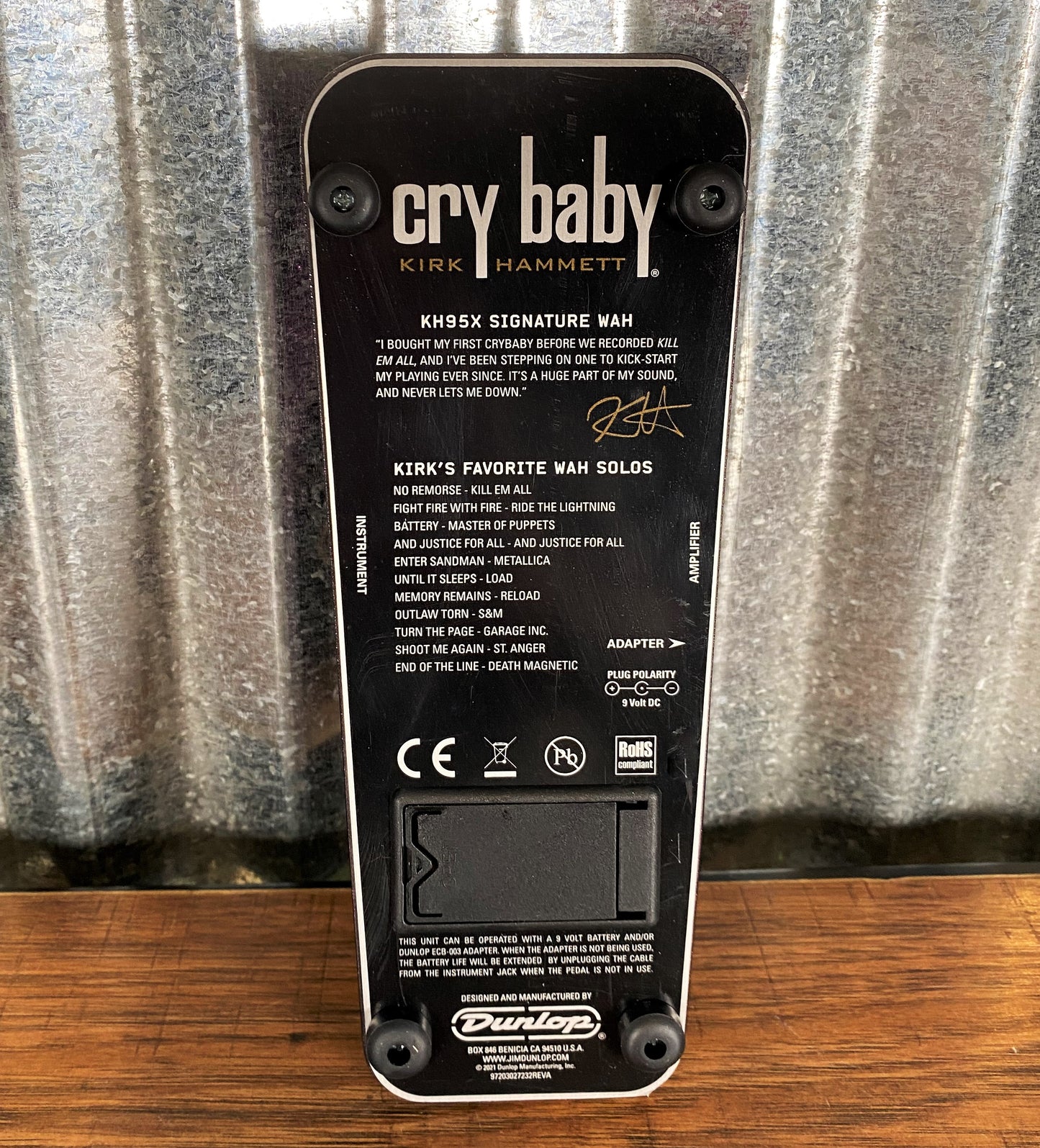 Dunlop Kirk Hammett Collection Cry Baby Wah Guitar Pedal