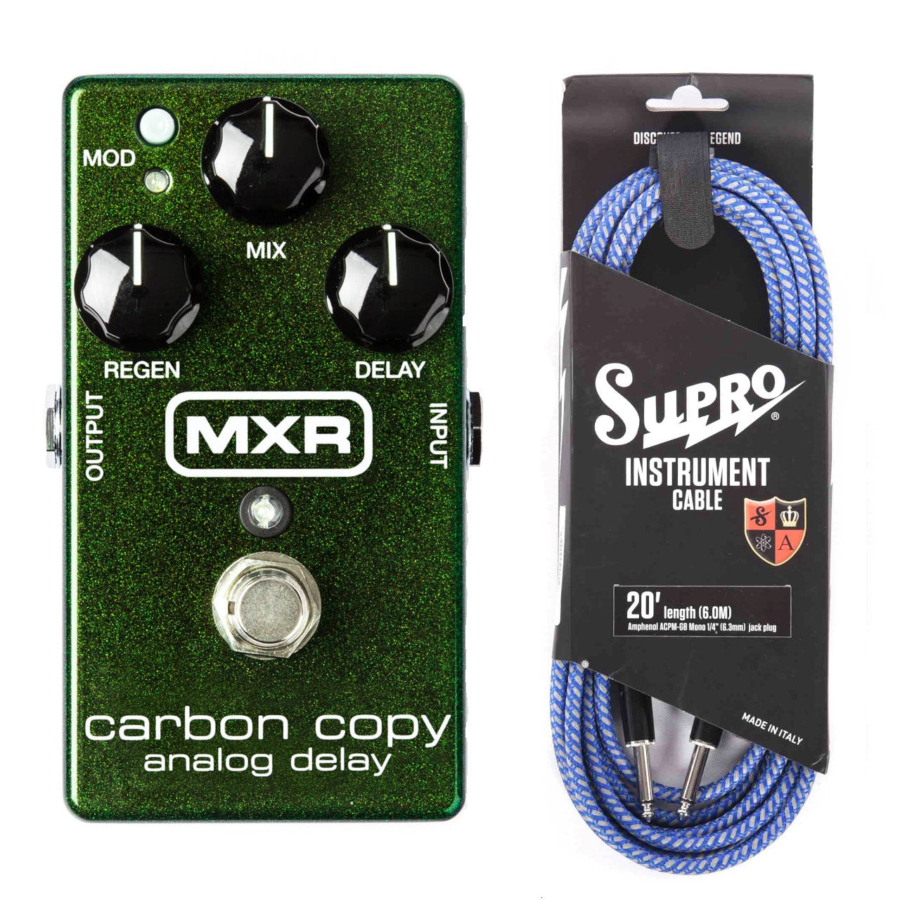 Dunlop MXR M169 Carbon Copy Analog Delay Guitar Effect Pedal + FREE Supro 20' Cable