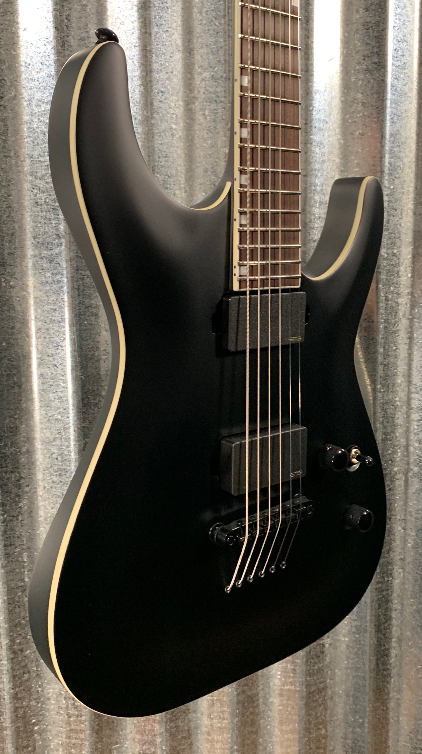 ESP LTD MH-400B Black Baritone Guitar & Bag LMH400BBLKS #0127 Demo
