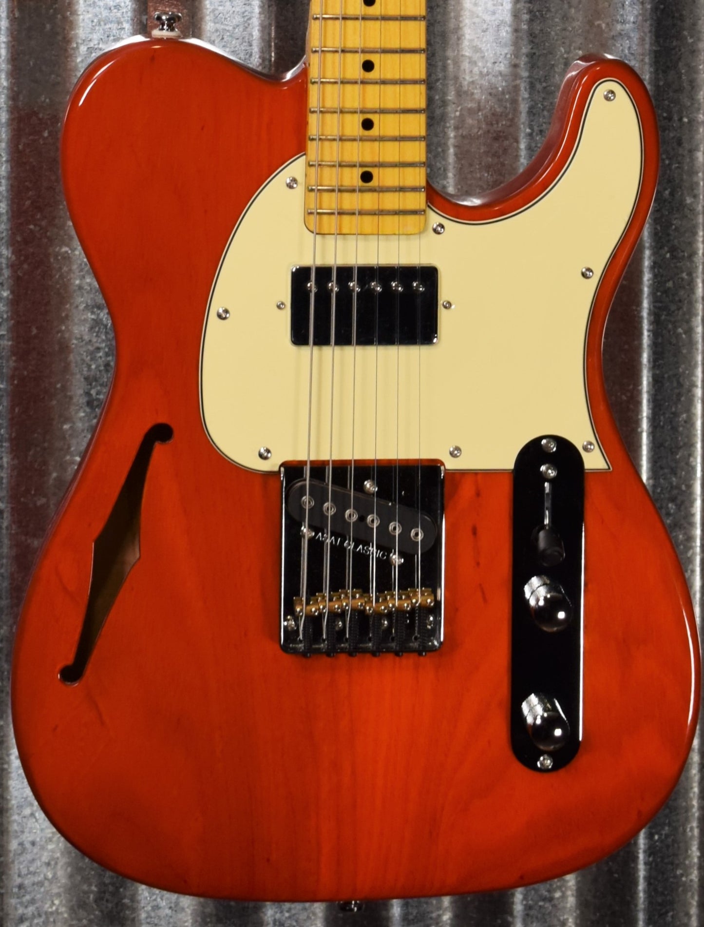 G&L Tribute ASAT Classic Bluesboy Semi Hollow Clear Orange Guitar #8093 Demo