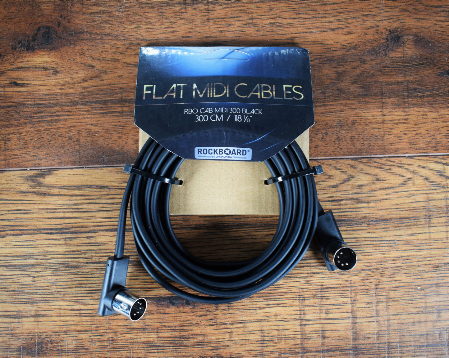 Warwick Rockboard Flat Patch MIDI Cable 9.84' Black 3 Pack MIDI 300 BK 3PK