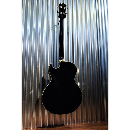 Washburn AB10BK Gloss Black Acoustic Electric Bass & Gig Bag #3471