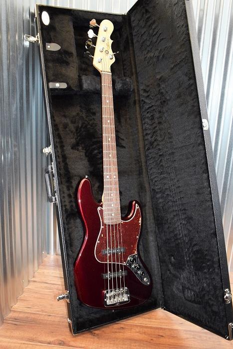 G&L Guitars USA JB-5 5 String Jazz Bass JB Ruby Red Metallic & Case 2017 #8999
