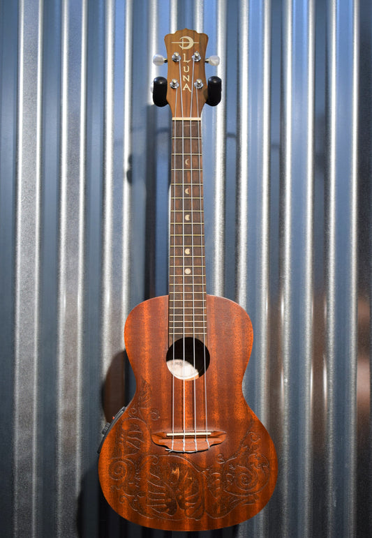 Luna Uke Mo EL Concert Mahogany Acoustic Electric Ukulele Used