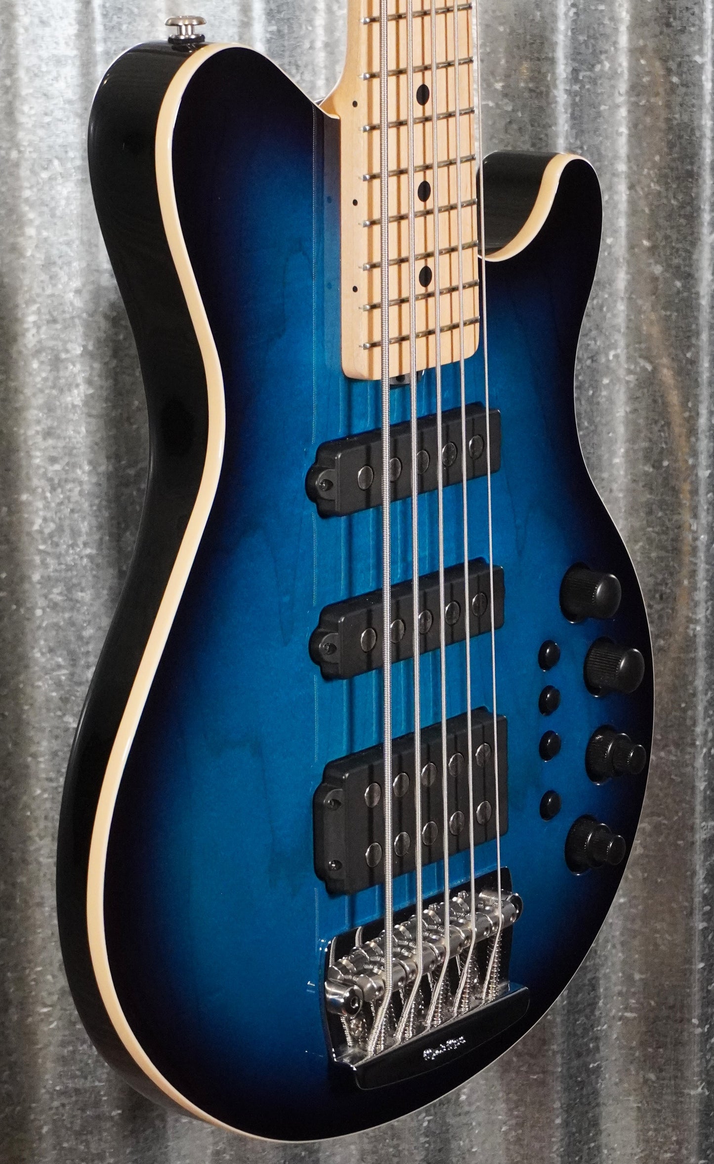 Ernie Ball Music Man Reflex HSS 5 String Active Pacific Blue Burst Bass & Case #3902 Used