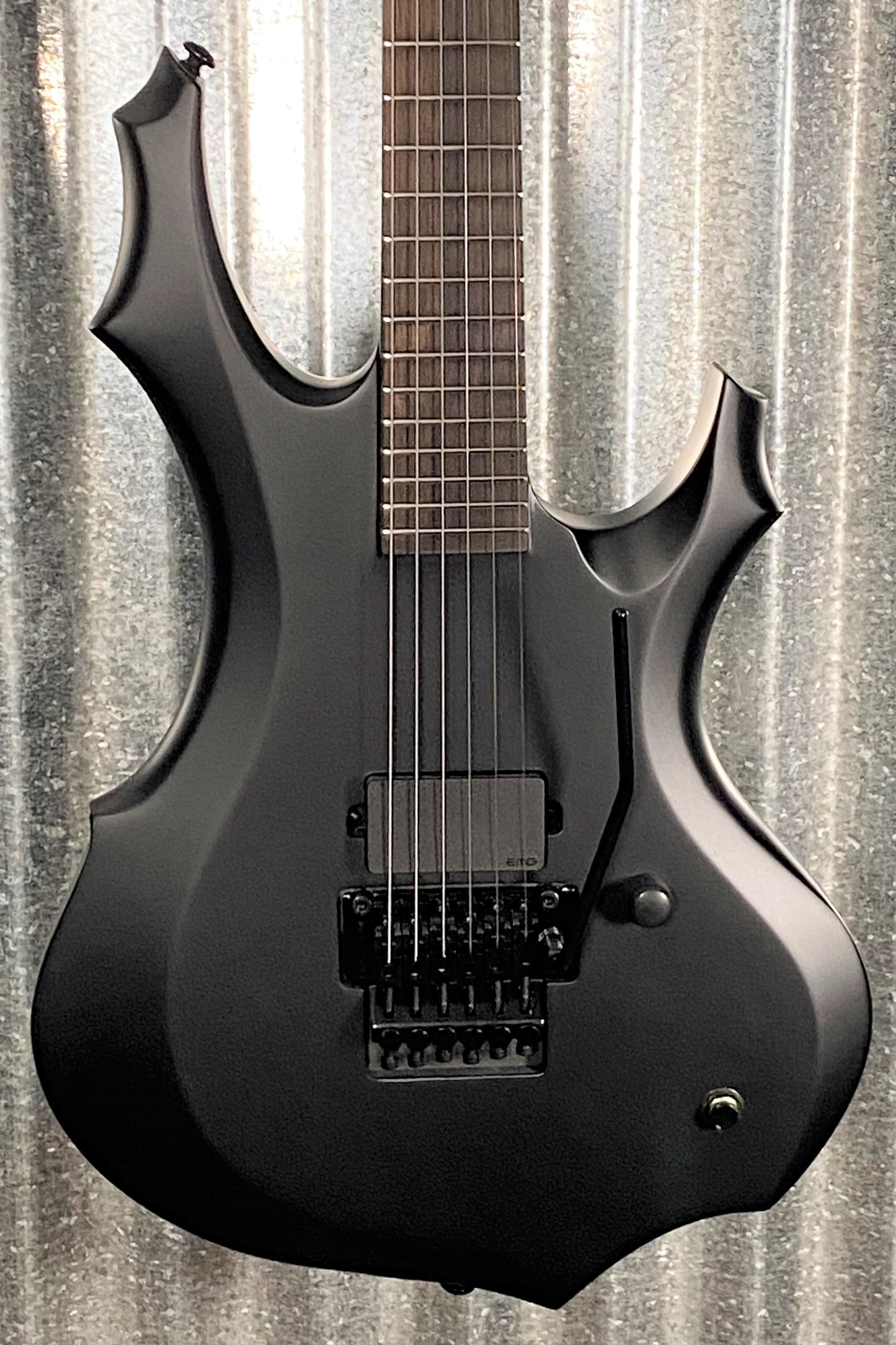ESP LTD F Black Metal Floyd Rose EMG Black Satin Guitar LFBKMBLKS #1132 Used