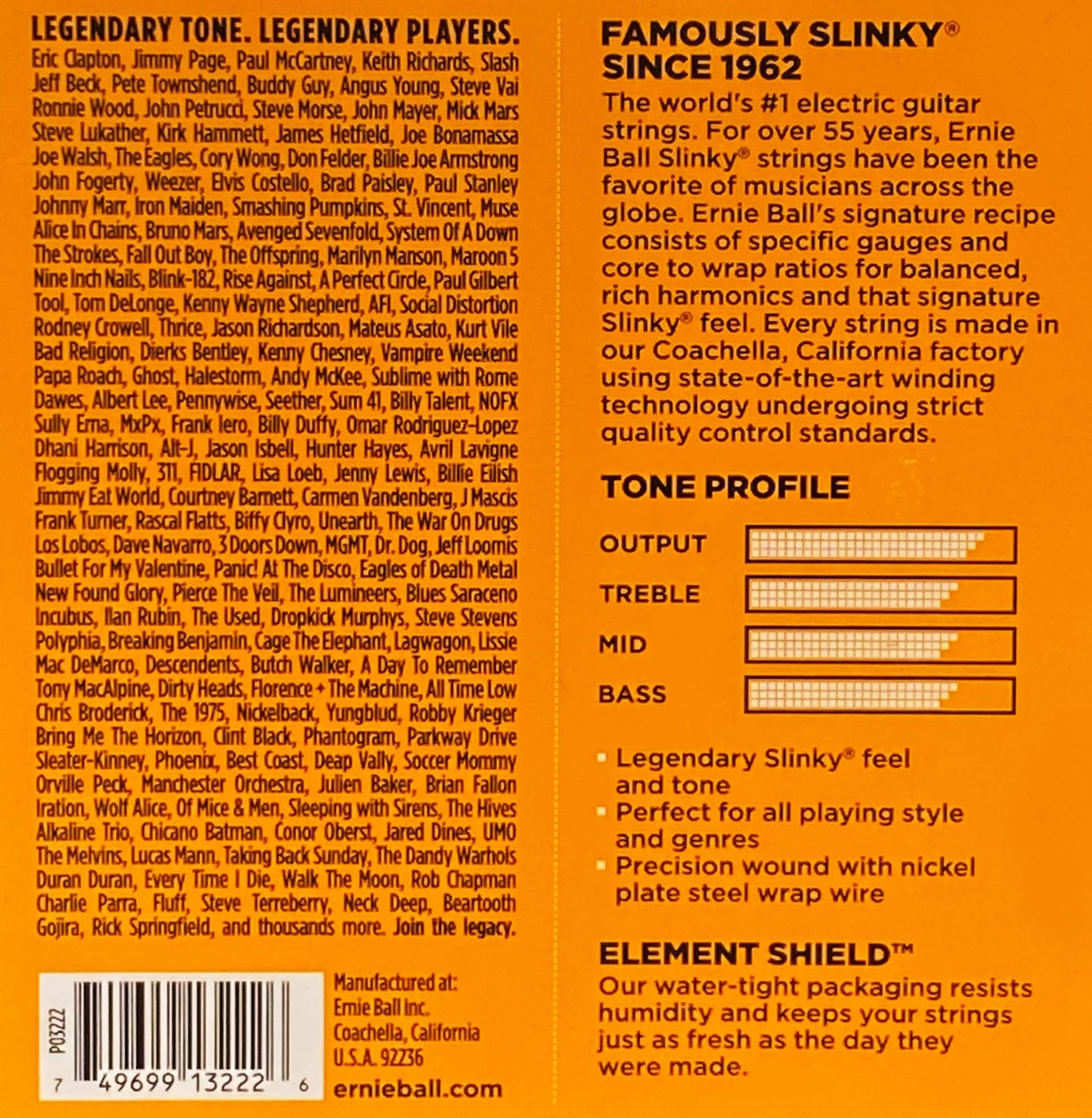 Ernie Ball Slinky Electric Guitar Strings 3 Pack 3222 Hybrid Slinky 9-46
