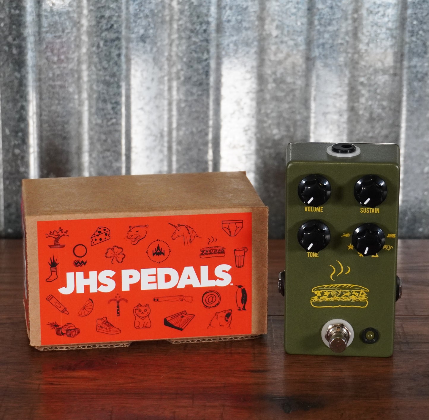 jhs pedals muffuletta distortion fuzz JHS Pedals Muffuletta Distortion Fuzz Guitar Effect Pedal Army Green – Specialty Traders