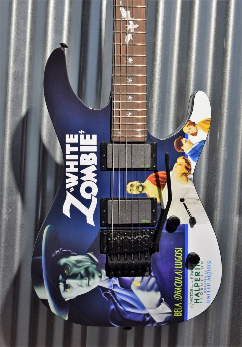 ESP LTD Kirk Hammett White Zombie Graphic Guitar & Tombstone Case KHWZ #1158