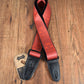 Levy's MPD2-114 2" Polyester Guitar Bass Strap Dark Red & Red Scanned Skull