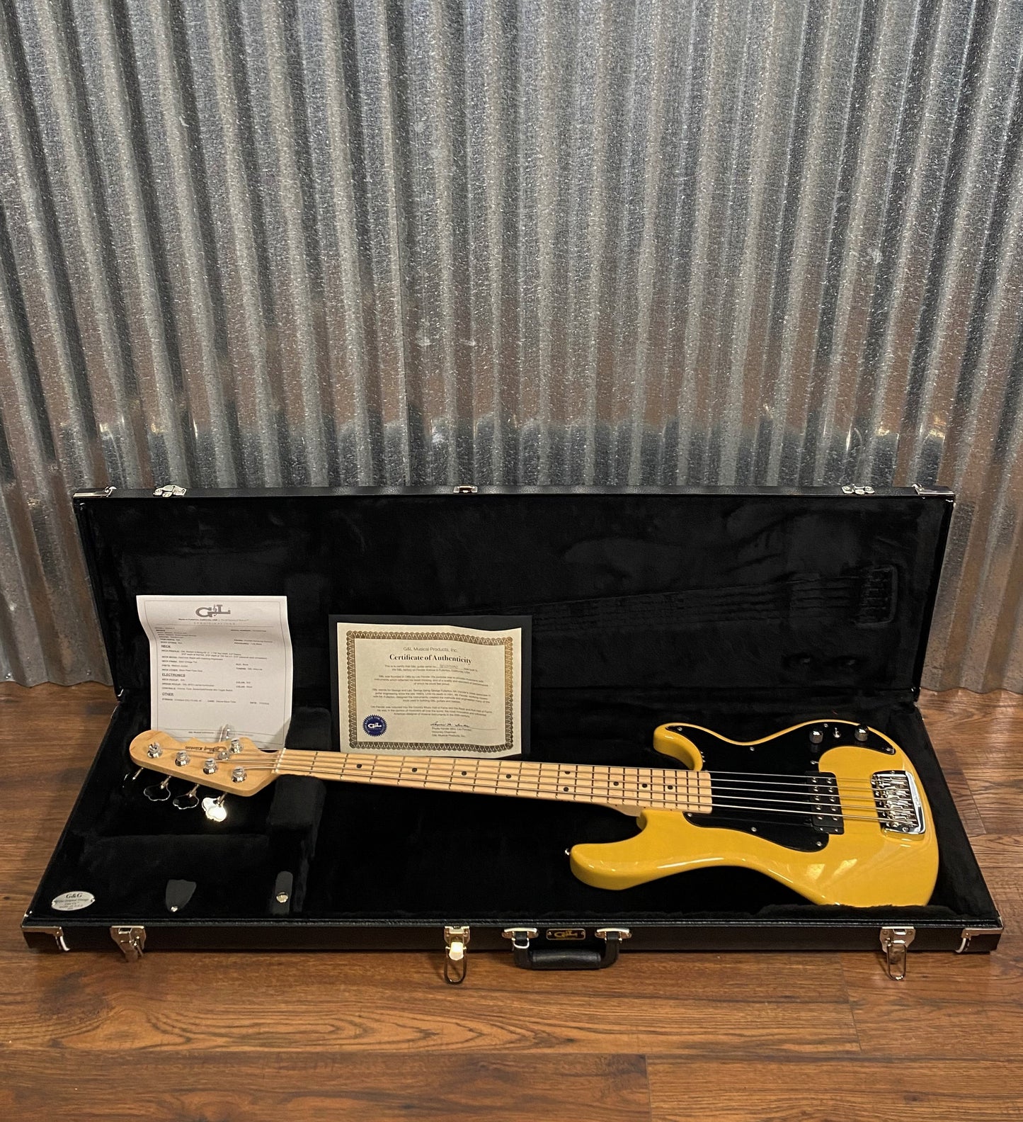 G&L USA Kiloton 5 String Butterscotch Blonde Bass & Case #7092