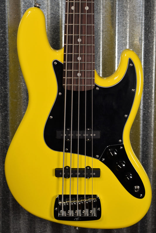 G&L USA JB-5 5 String Jazz Bass Yellow Fever & Case JB5 2020 #1179