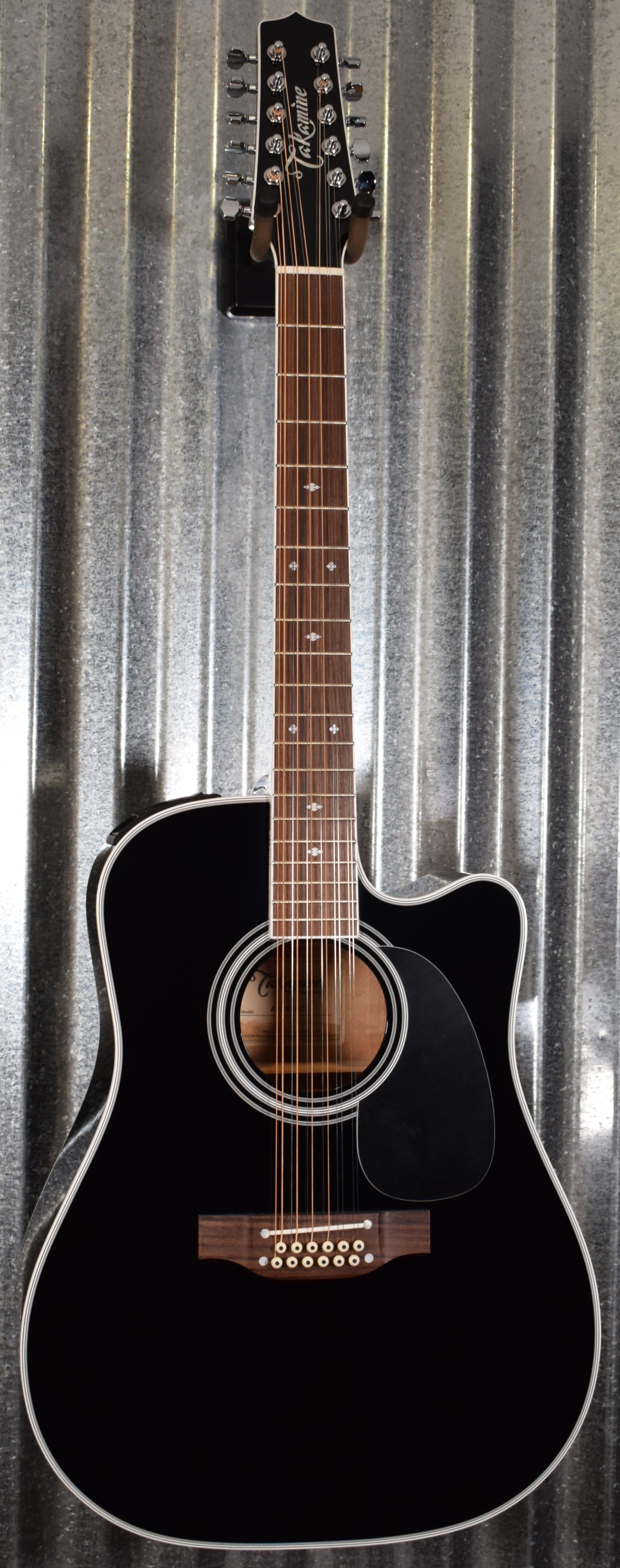 Takamine EF381SC-12 String Black Acoustic Electric Guitar & Case #0218