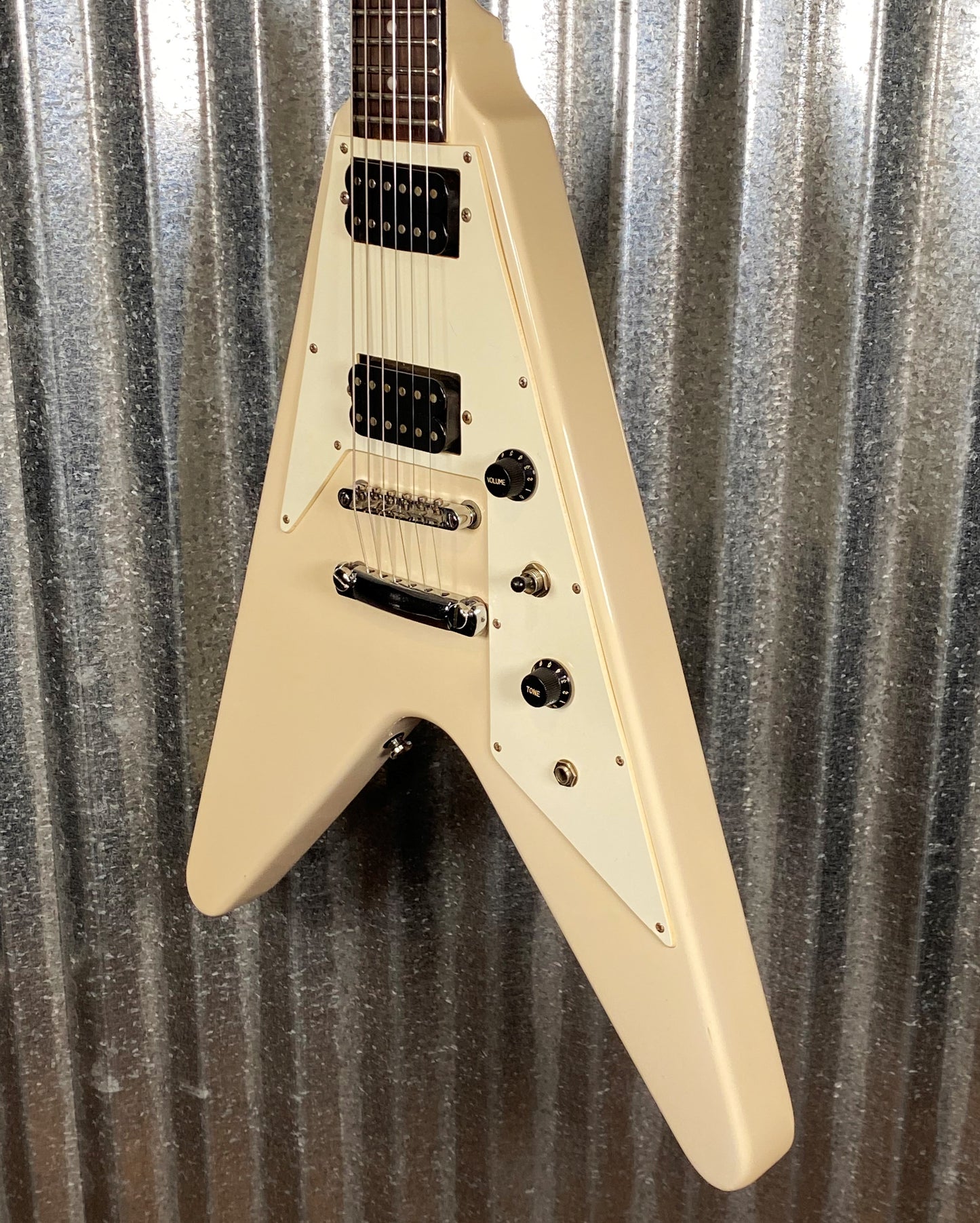 Epiphone Flying V White Guitar & Case #4456 Used