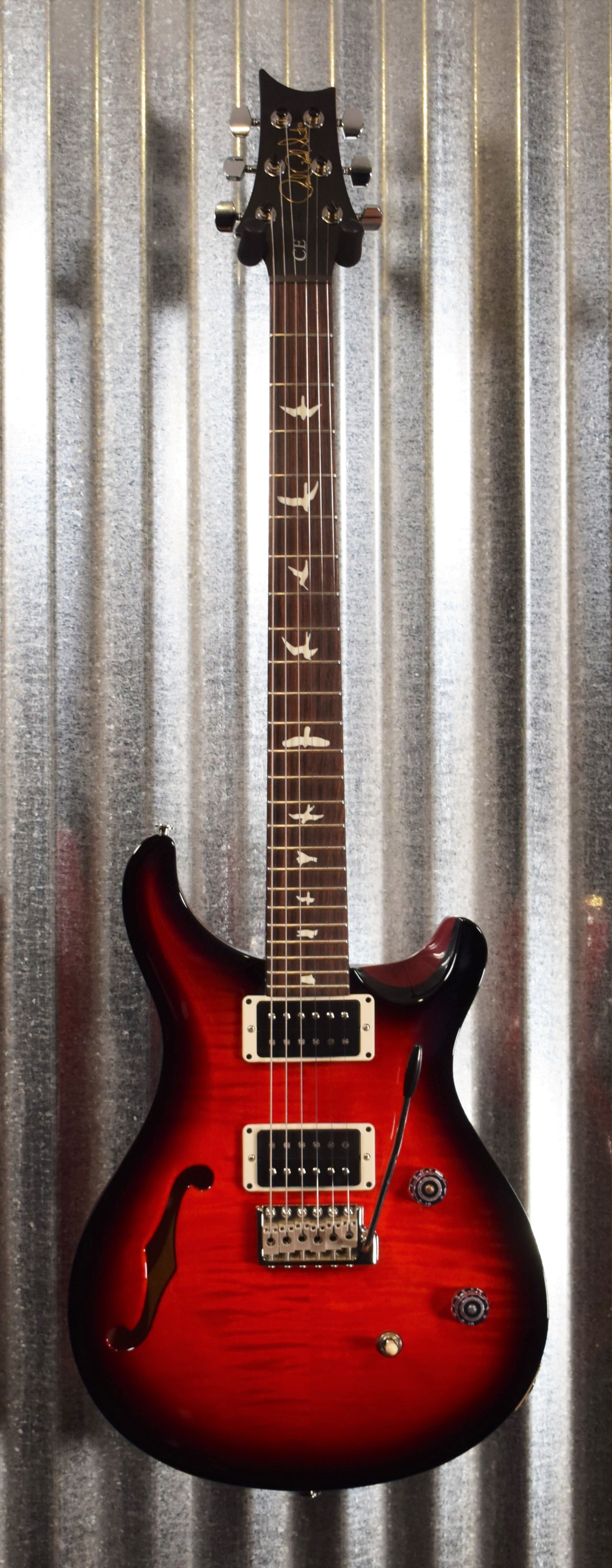 PRS Paul Reed Smith CE 24 Semi Hollow Scarlet Smokewrap Burst Guitar & Bag #4701