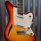 Eastwood Surfcaster Semi-Hollow Electric Guitar Flame Cherryburst & Case #1202