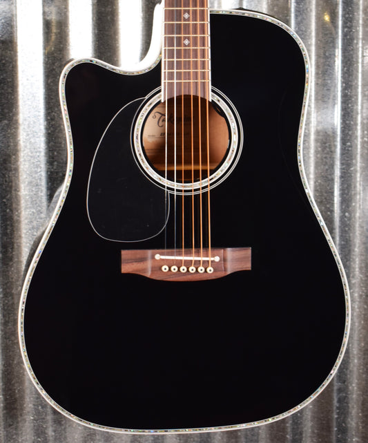 Takamine EF341DLX Deluxe Black Acoustic Electric Left Hand Guitar Japan & Case EF341DLXLH #1062