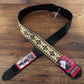 Levy's MRHHT-07 Right Height™ 2-Inch Jacquard Weave Guitar Bass Strap with White, Black & Gold Hootenanny Motif