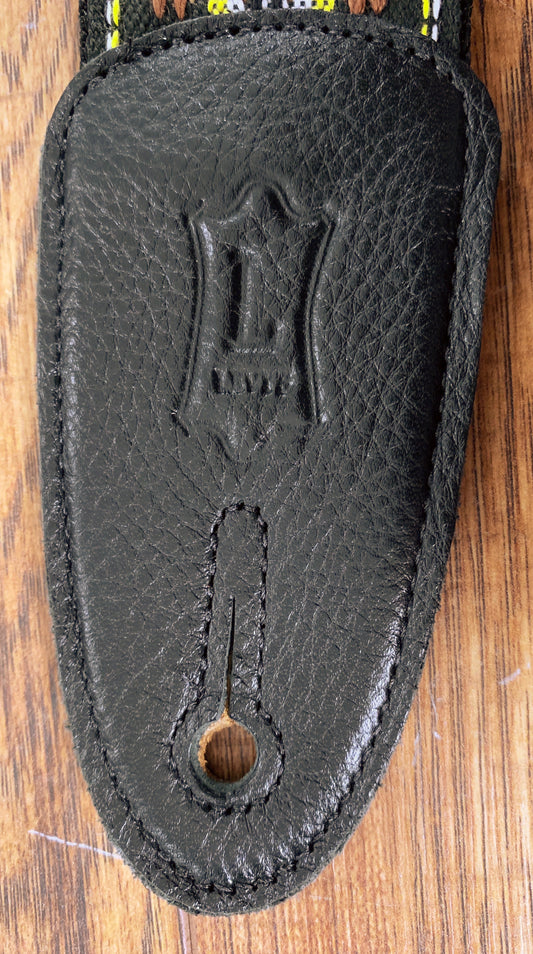 Levy's M8HT-19 2" 60's Hootenanny Jacquard Weave Guitar Strap Black Yellow