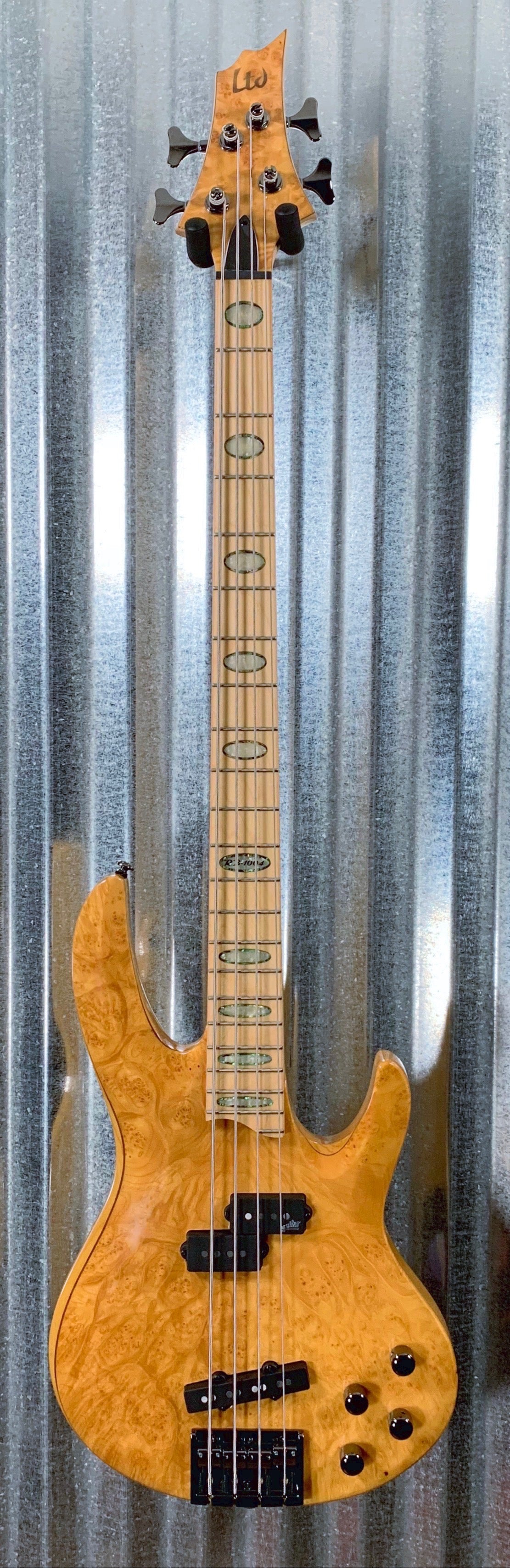 ESP LTD RB-1004 Burl Maple Honey Natural 4 String Bass