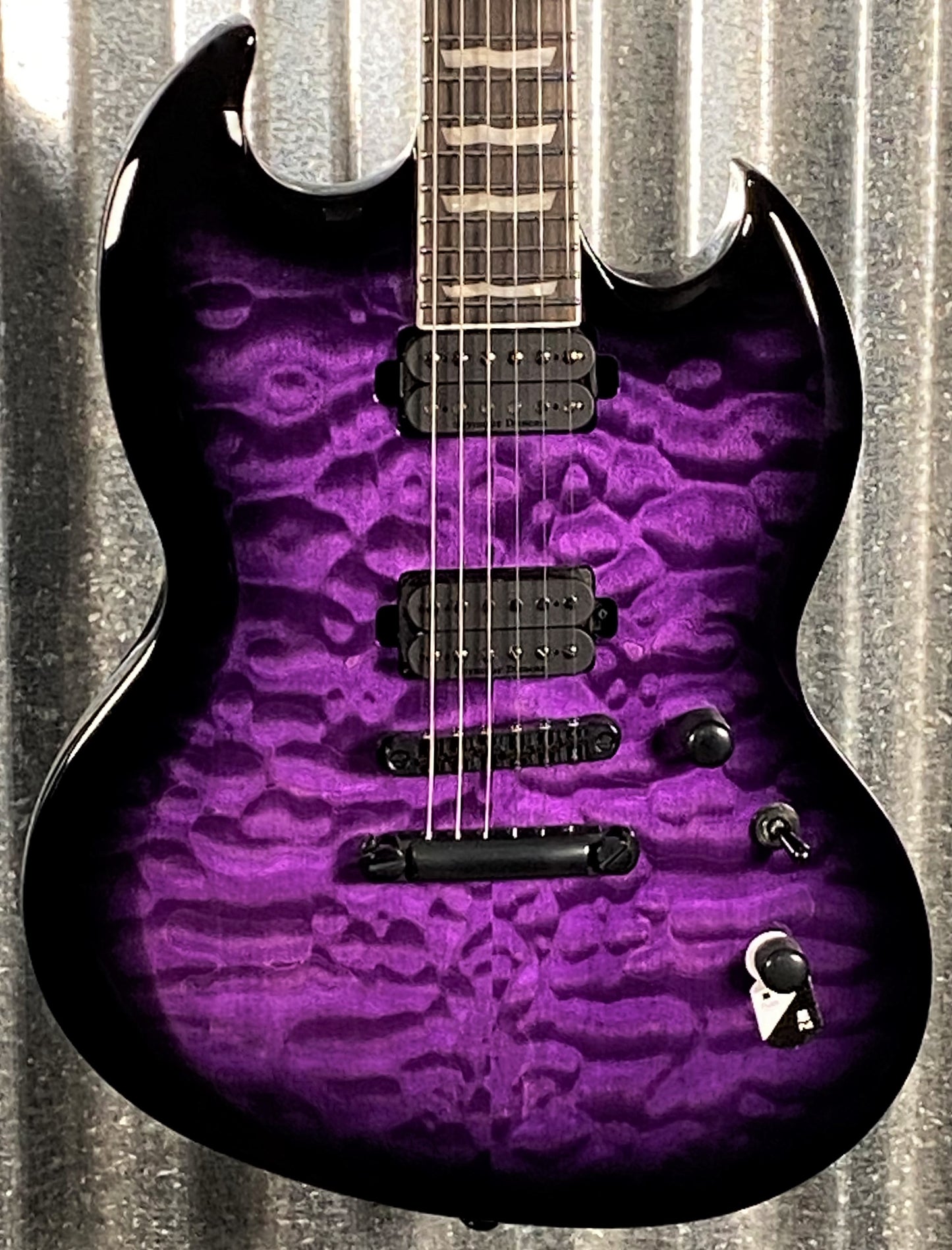 ESP LTD Viper 1000 See Thru Purple Guitar LVIPER1000QMSTPSB #0816