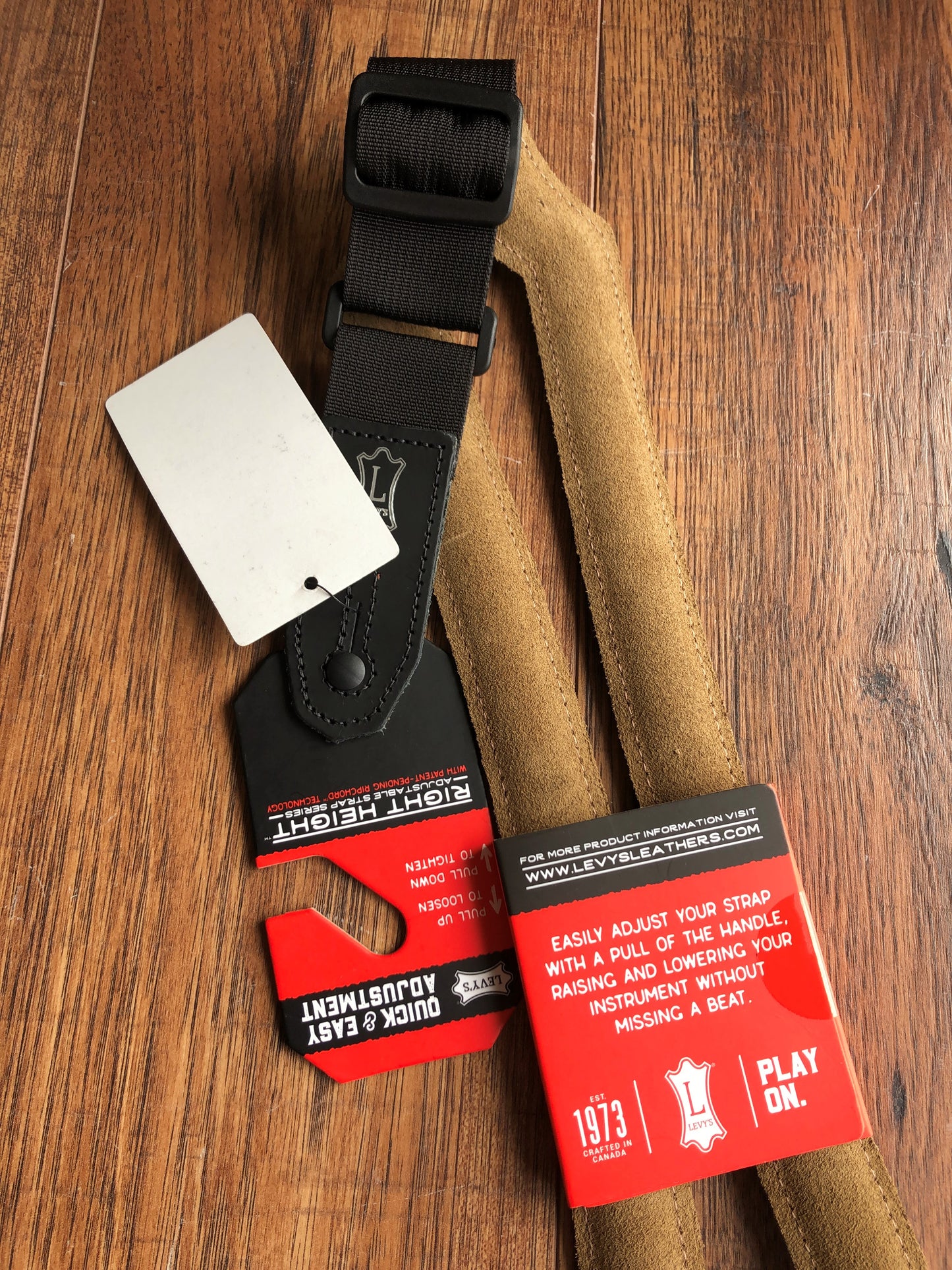 Levy's MRHSS-BLK 3" Right Height Adjustable Garment Leather Guitar & Bass Strap Black