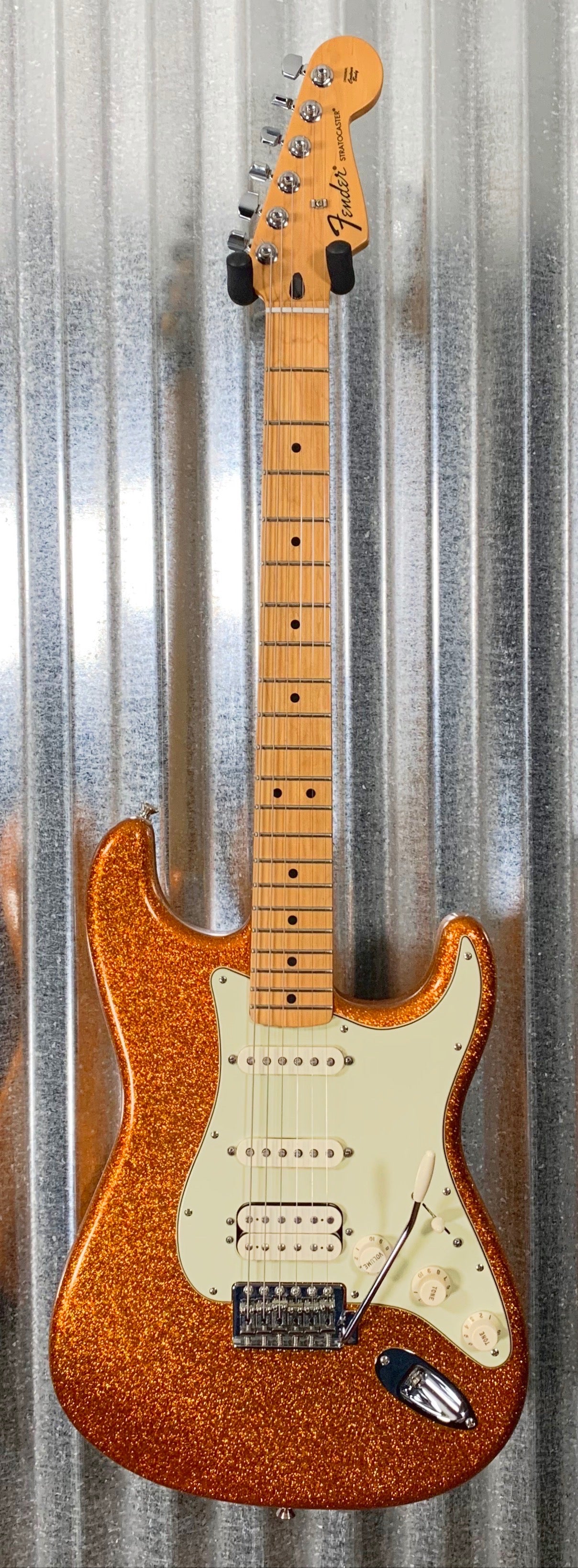 Fender MIM FSR Standard Stratocaster HSS Maple Sunfire Orange Flake Guitar & Case #6392 Used