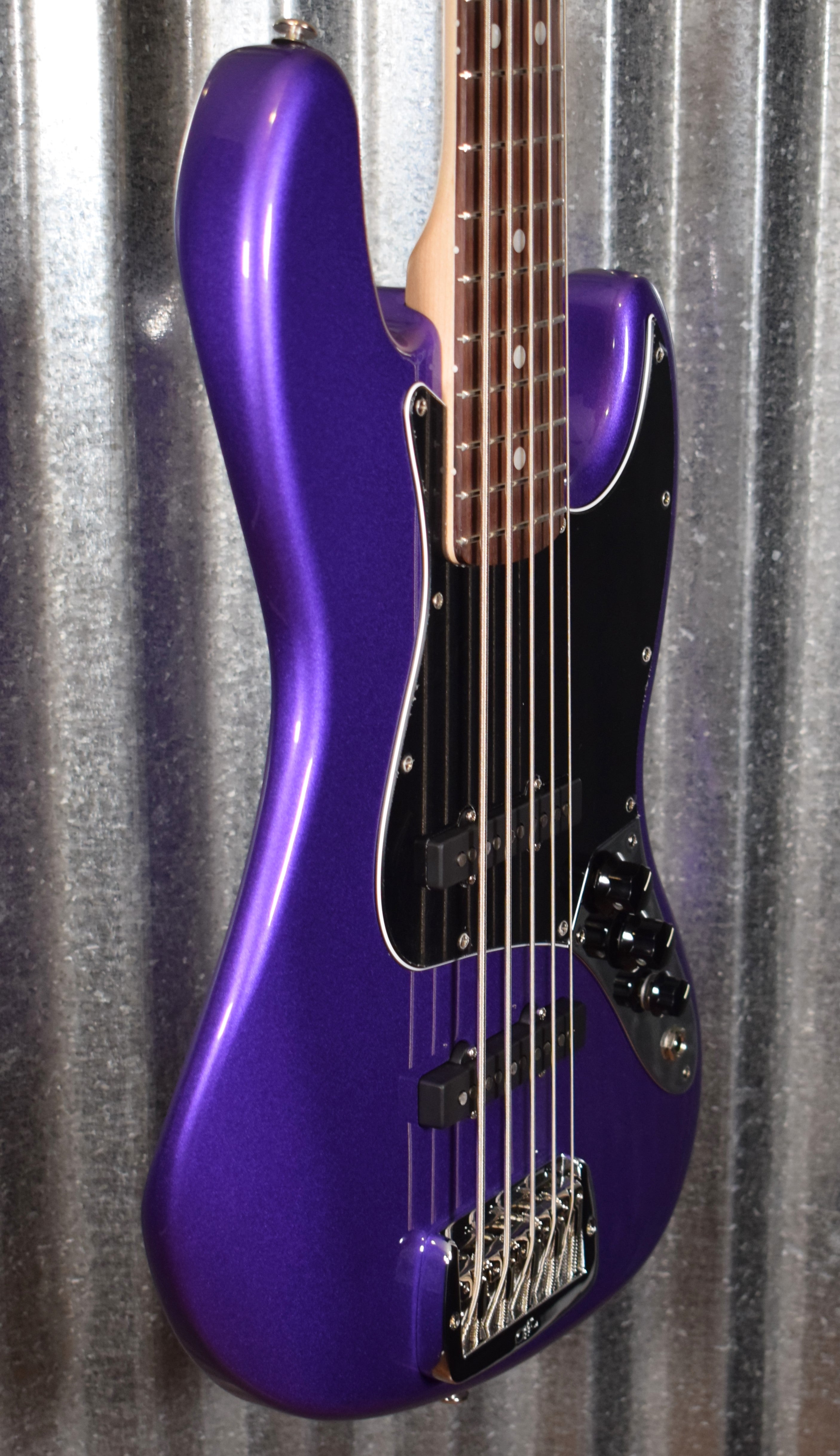 G&L USA JB-5 Royal Purple 5 String Jazz Bass Rosewood Satin Neck & Cas